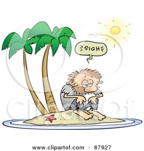 87927-Shaggy-Toon-Guy-Sighing-While-Stranded-On-A-Deserted-Island