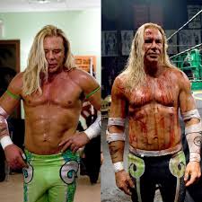 Pic from the Wrestler. Mickey Rourke wore dozens of prosthetics ...